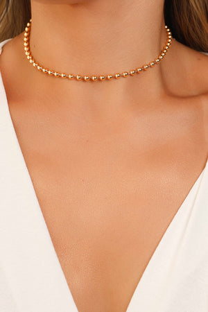 Choker Bolas Lisas 4 mm Banhado a Ouro 18K