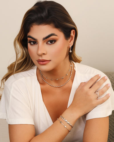 Choker Bolas Lisas 4 mm Ródio Branco