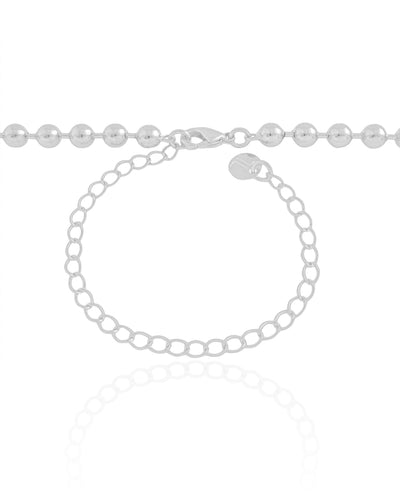 Choker Bolas Lisas 4 mm Ródio Branco