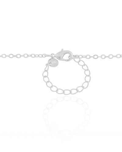 Colar Elos Ovais 5 mm Ródio Branco - 45 cm