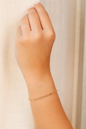 Pulseira Elos Ovais 4 mm Banhado a Ouro 18K