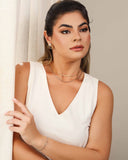 Pulseira Elos Ovais 4 mm Ródio Branco