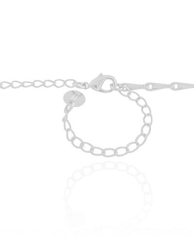 Choker Elos Grampo Ródio Branco - 33 cm
