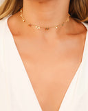 Choker Elos Plaquinhas Lisas 3 mm Banhado a Ouro 18K
