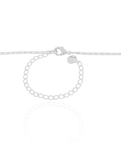 Choker Piastrine 1 mm Ródio Branco - 31 cm