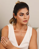 Gargantilha Gravata Bolinhas Ródio Branco - 40 cm