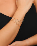 Bracelete Ondas 1.2 cm Banhado a Ouro 18K