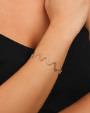 Bracelete Ondas 1.2 cm Ródio Branco