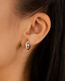 Brinco Gota Lisa Abs 1.6 cm Ródio Branco