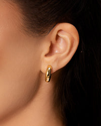 Brinco Argola Tubo Lisa Abs 1.8 cm Banhado a Ouro 18K