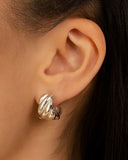 Brinco Argola Click Detalhada Lisa 1.5 cm Ródio Branco