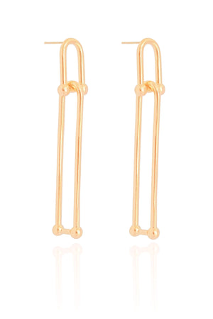 Brinco Elos U Balanço 6.0 cm Banhado a Ouro 18K