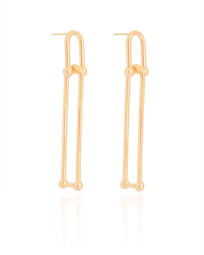 Brinco Elos U Balanço 6.0 cm Banhado a Ouro 18K