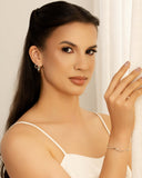 Brinco Argola Click Torcida 1.5 cm Ródio Branco