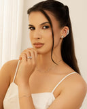 Brinco Flor Ponto de Luz Cristal 1.2 cm Ródio Branco