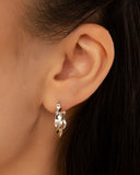 Brinco Argola Torcida Fecho Italiano 2.2 cm Ródio Branco