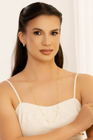 Brinco Argola Click Pontos de Luz Cristal 1.4 cm Banhado a Ouro 18K