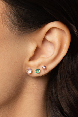 Trio Pontos de Luz Coloridos Banhado a Ouro 18K