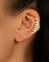 Piercing Filetes Cravejados Cristal Banhado a Ouro 18K