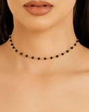 Choker Bolas Geométricas Pretas e Lisas Douradas Banhado a Ouro 18K