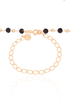 Choker Bolas Geométricas Pretas e Lisas Douradas Banhado a Ouro 18K