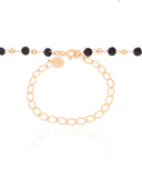 Choker Bolas Geométricas Pretas e Lisas Douradas Banhado a Ouro 18K