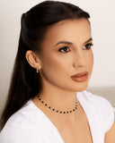 Choker Bolas Geométricas Pretas e Lisas Douradas Ródio Branco