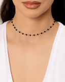 Choker Bolas Geométricas Pretas e Lisas Douradas Ródio Branco