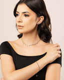 Choker Plaquinhas Pontos de Luz Coloridos Ródio Branco