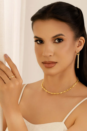 Choker Elos em U 5 mm Banhado a Ouro 18K