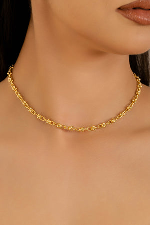 Choker Elos em U 5 mm Banhado a Ouro 18K