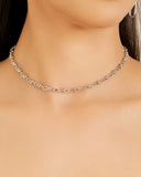 Choker Elos em U 5 mm Ródio Branco