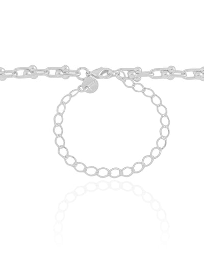 Choker Elos em U 5 mm Ródio Branco - 30 cm