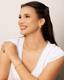 Choker Dupla Elos Bolinhas Lisas Banhado a Ouro 18K