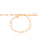 Choker Dupla Elos Bolinhas Lisas Banhado a Ouro 18K