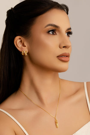 Gargantilha Veneziana Abraço Banhado a Ouro 18K - 45 cm