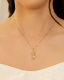 Gargantilha Veneziana Abraço Mix de Banhos Ródio Branco - 45 cm