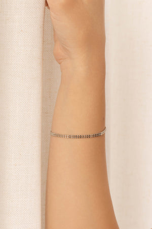 Pulseira Plaquinhas Duplas Ródio Branco