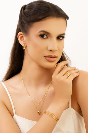 Bracelete Três Fios Banhado a Ouro 18K