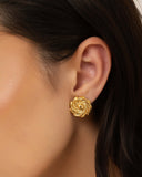 Brinco Flor Lisa 1.8 cm Banhado a Ouro 18K