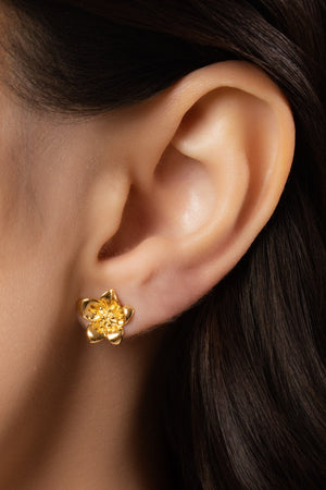 Brinco Flor 1.2 cm Banhado a Ouro 18K