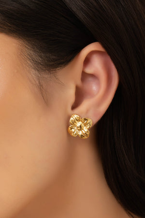 Brinco Flor 1.8 cm Banhado a Ouro 18K