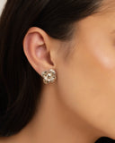 Brinco Flor 1.8 cm Ródio Branco