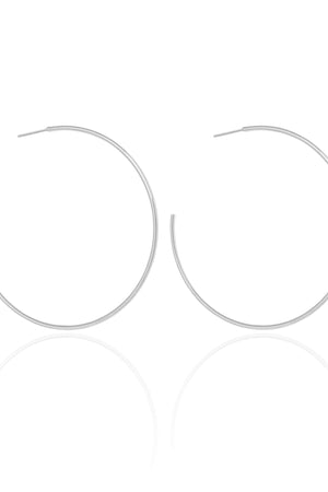 Brinco Argola Fio 6.0 cm Ródio Branco