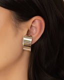 Ear Hook Liso 3.2 cm Flat Ródio Branco