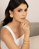 Brinco Redondo Liso 3.7 cm Banhado a Ouro 18K