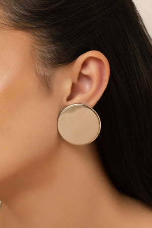 Brinco Redondo Liso 3.7 cm Ródio Branco