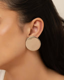 Brinco Redondo Liso 3.7 cm Ródio Branco