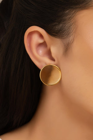 Brinco Redondo Liso 2.5 cm Banhado a Ouro 18K