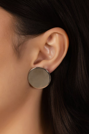 Brinco Redondo Liso 2.5 cm Ródio Branco